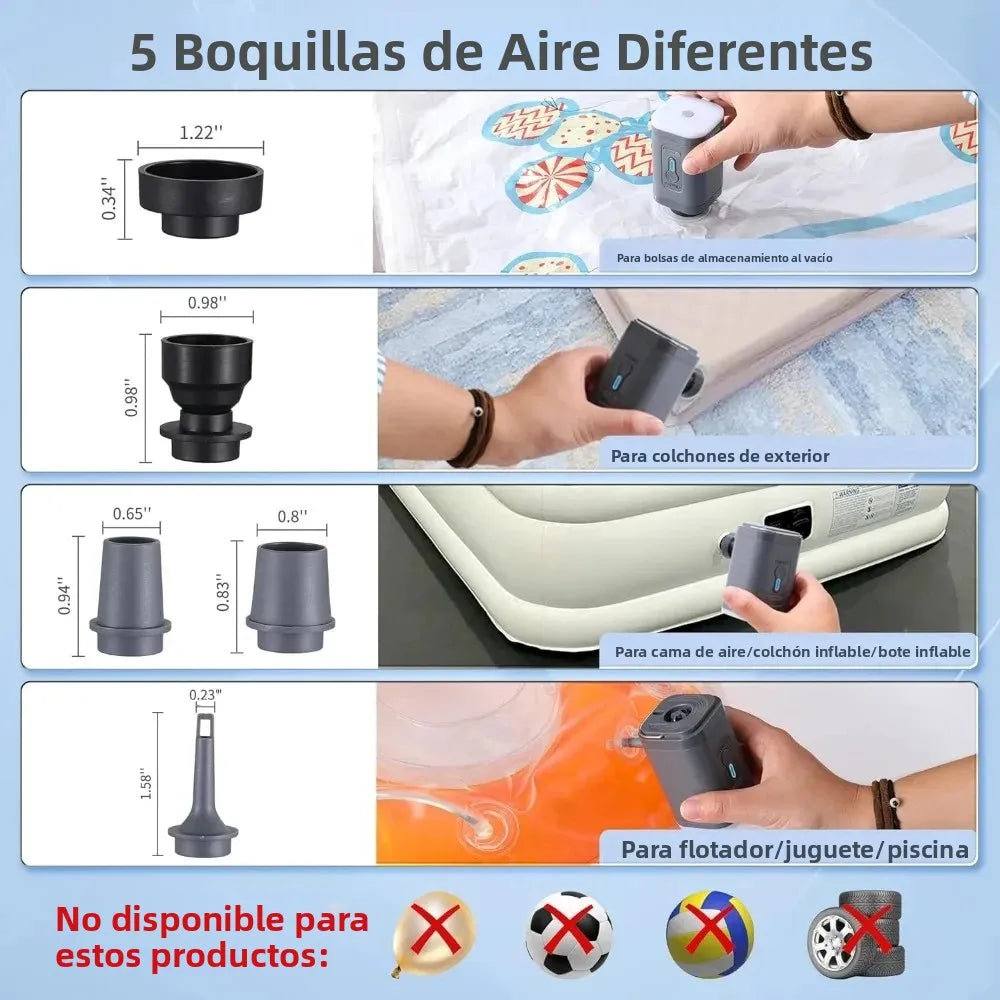 Kivex MiniPump Pro – Inflador Eléctrico Portátil y Linterna 3 en 1